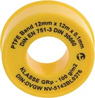 PTFE-Dichtbandrolle 12 m x 12 mm x 0,1 mm