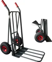 Ravendo Profi Sackkarre klappbar Transportkarre 250kg Easy-Tip-Funktion (für leichtes Kippen und 50% Gewichtsbelastung, Luftrad, Schwarz, Robust