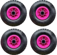 4x Sackkarrenrad 260x85 mm 3.00-4 Nabenlänge 75 mm Ersatzrad Bollerwagenrad 4 PR pink