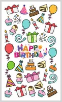 Samolepka mini happy birthday 8x14 cm