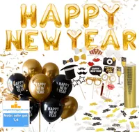 XXL Silvester Deko Set - Happy New Year Neujahr Dekoration Party 2025