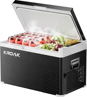 KROAK Elektrische Kühlbox Kompressor Gefrierbox bis -20 Grad, Auto Camping Kühlschrank, 12V/24V 100-240V - 30 Liter Ohne bluetooth Kühlbox