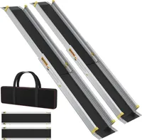 TRMLBE Rampe, Rollstuhlrampe 121-213 cm Teleskop Bordsteinrampe Aluminium Türschwellenrampe mit Aufbewahrungstasche Tragbar rutschfest 15 cm breit Auffahrrampe, MAX. 300 kg