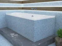 BADLAND Badewanne Rechteck Long 170x80 mit Ablaufgarnitur, Füßen und Wannenträger GRATIS
