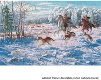 Oven Kreuzstichset "Winterjagd", Zählmuster, 38x27cm