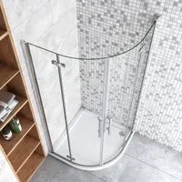 90x90x195cm Duschabtrennung Viertelkreis Runddusche Eckeinstieg 6mm Sicherheitsglas Duschkabine Duschwand Dusche Duschtür