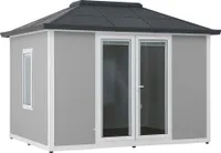 Sunjoy Alu/Stahl Gartenhaus 3x4 RIGA - 302cm x 386cm, grau