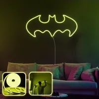 Opviq, Batman Night - Large - Yellow,Dekorative Wand-LED-Beleuchtung, Gelb, Flexible Neonstreifen, 300 cm