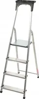 KADAX Alu-Leiter, Stehleiter "Vulvik" bis 125 kg, Treppenleiter, Alu-Sicherheitsleiter, 4 Stufen