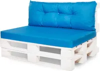 Palettenmöbel Sitzkissen set 120x60+Rückenkissen 120x50cm| Europaletten kissen set| Bankkissen auflagen outdoor Blau| Gartenkissen