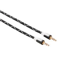 Audio-Kabel, 3,5-mm-St. - 3,5-mm-St., Stereo, Gewebe, vergoldet, 1,0 m (00030131)