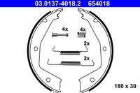 ATE Bremsbackensatz Feststellbremse 03.0137-4018.2 für FIAT ULYSSE (220) 30mm