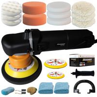 Vossner® Exzenter Auto Poliermaschine mit stufenloser Geschwindigkeitsregelung Polierschleifer +XXL Zubehörset