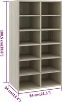 vidaXL Stojak na buty dąb sonoma 54x34x100,5 cm Materiał drewnopochodny