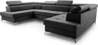 Ecksofa Mit Schlaffunktion 350cm/82cm/202cm  schwarz MADRYT  Super Vena20