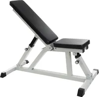 ScSPORTS® Hantelbank - Rückenlehne 7-fach verstellbar, bis 200 kg belastbar, Gepolstert, Stabil, Weiß - Flachbank, Trainingsbank, Bauchtrainer