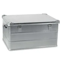 156 Liter Alubox mit Stapelecken, staub- und spritzwasserdicht, LxBxH 785 x 580 x 400 mm
