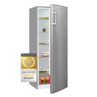 Exquisit Vollraumkühlschrank KS320-V-H-040E inoxlook | 242 l Nutzinhalt | Edelstahloptik