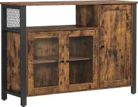 Kredens z przeszklonymi drzwiami brąz 110 cm LOFT