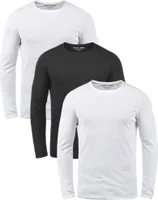 3er-Pack Jack & Jones Herren Langarmshirts Basic Longsleeves Slim-Fit Rundhals Langarm, 3er-Pack-LS-2xweiss/1xschwarz-L