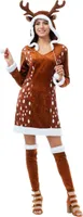 Kleid Reh mit Kapuze, Geweih und Stulpen, Groesse:M