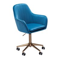AMSTYLE Schreibtischstuhl Samt Blau | Design Drehstuhl mit Lehne | Arbeitsstuhl 120 kg Höhenverstellbar | Schalenstuhl mit Rollen | Stuhl Drehbar