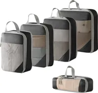 5-teilig Koffer Organizer set, Compression Packing Cubes Reise Organizer set, Platzsparendes Packtaschen