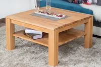Sofatisch Clubtisch Loungetisch Couchtisch Kernbuche Massivholz Farbe: Natur 45x80x80 cm
