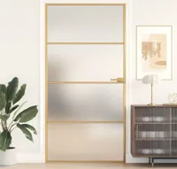 Drzwi wewnętrzne Slim Golden 102,5x201,5 cm szkło hartowane i aluminium