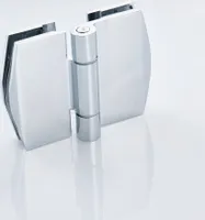 Beschlag Scharnier 180° Glas / Glas Halterung Tür Dusche Bad Chrom 98 x 78 x 17 mm 4-6mm SC105