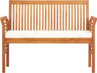 vidaXL 2-Sitzer Gartenbank mit Kissen 120 cm Massivholz Akazie