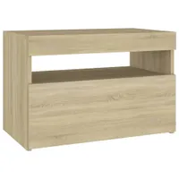 vidaXL Nachttisch LED-Leuchten Sonoma-Eiche 60x35x40cm Holzwerkstoff