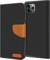 Handy Hülle iPhone 11 Pro Max Tasche Wallet Flip Case Schutz Hülle Stoff Cover