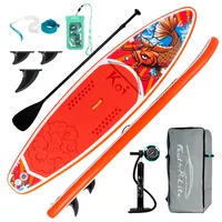 FEATH-R-LITE Stand Up Paddle Board 335x82x15cm Surfboard SUP PaddleBoard - nafukovací kapr červený