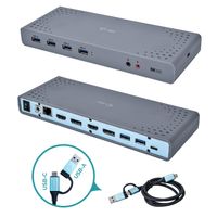 i-tec USB-C / USB-A 3.0 4K DUAL VIDEO DOCKING STATION [2x HDMI, 2x DP-Port 1x USB-C 3.1, 6x USB 3.0 Typ A, 1x GLAN]