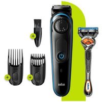 Braun BT3240 Herren-Barttrimmer und Haarschneider, 39 Längeneinstellungen, schwarz/blau