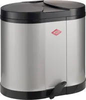 WESCO ÖKOSAMMLER 170 in SILBER mit 30 (2x 15) Liter Volumen und Fußtritt / 2-fach Trennung / Mülleimer