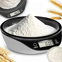 Digitale Küchenwaage mit Schüssel Digitalwaage mit LCD Display und Tara-Funktion Elektronische Waage bis 5kg Lebensmittelwaage Schwarz Retoo