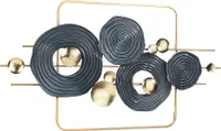 Kobolo Wandbild Wanddeko Metallbild - CIRCOLO - Metall - gold grau