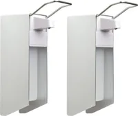 2 Desinfektionsspender | Alu/Kunststoff | 500 ml | kurzer Hebel | Wandspender