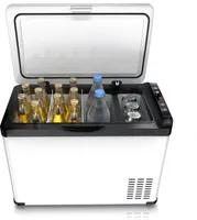 Brandson Kompressor Kühlbox elektrisch - Kühlung bis – 22°C - mit ECO Modus - 30 Liter – 230 V Netzspannung und 12/24 V KFZ Bordspannung – Gemüsefach – Auto Camper LKW Boot