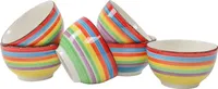 Müslischale IBIZA 14x8 cm - 6er Set - Farbe: bunt mit Längsstreifen