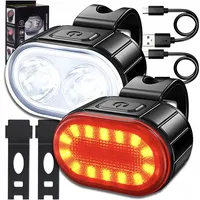 Svetlo na bicykel USB Auflabar Predné a zadné LED svetlo na bicykel Vodotesná sada svetla na bicykel s predným svetlom Zadné svetlo