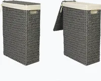 Nischen-Wäschekorb ca. 26 L Wäschesammler Wäschebox Wasserhyazinthe grau mit Stoffeinsatz Gr.1