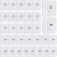 30 Stück Bilderhaken Selbstklebend, Klebehaken Transparent Klebeschrauben Bildaufhänger Selbstklebend Wandhaken ohne Bohren für Bild Poster Foto Gemälde Regal