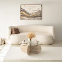 Skye Decor, Bubble - Transparent, Travertin, Couchtisch, 75 x 35 x 75 cm, 100 % GLAS