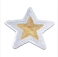 Stern Mit Pailletten - Aufnäher, Bügelbild, Aufbügler, Applikationen, Patches, Flicken, Zum Aufbügeln, Größe: 7,5 x 7,9 cm