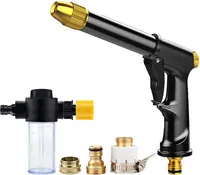 Wasserpistole Gartenschlauchdüse mit Schlauchadapter Hochdruck-Autowaschdüse Gartenwaschmaschine Schlauchdüse Reinigungssprüher Bewässerungsspray Sprinkl