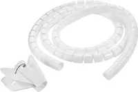 TPFNet Premium Spiral-Kabelschlauch 20mm, mit Einfädelhilfe, Weiß, 5m