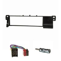 Radioblende Set kompatibel mit BMW 3er E46 mit Radioadapter ISO (alter Rundpin Anschluss) Antennenadapter DIN
